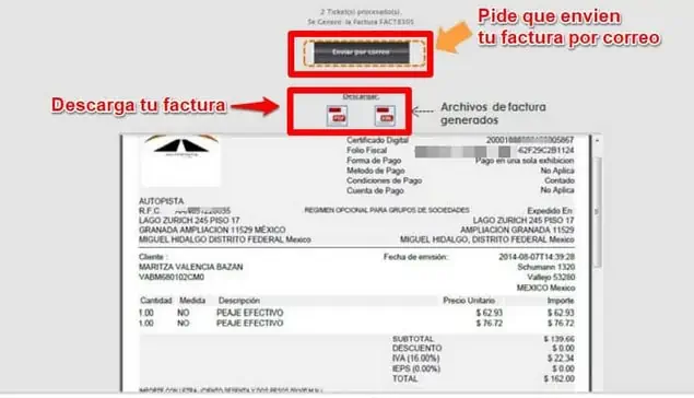 Facturar ticket de Autopista Libramiento Toluca - Facturación en línea