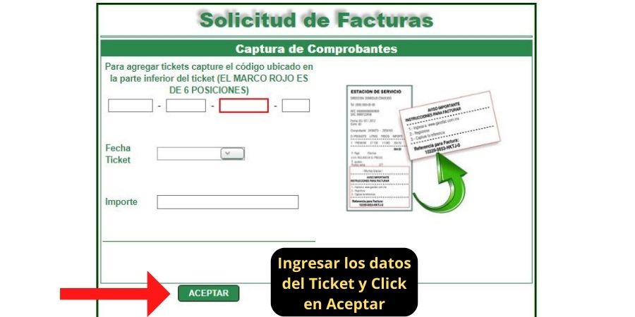 Facturar ticket de Gasofac - Facturación en línea