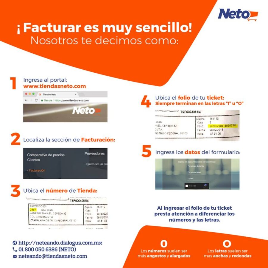 Facturar ticket de Neto - Facturación en línea