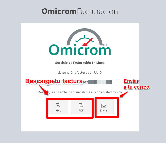 Facturar ticket de Omicrom - Facturación en línea
